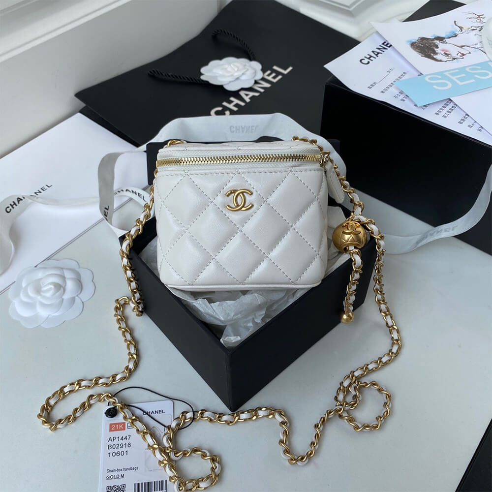 CHANEL Matelasse Small Vanity Case With Chain Shoulder Bag AP1447