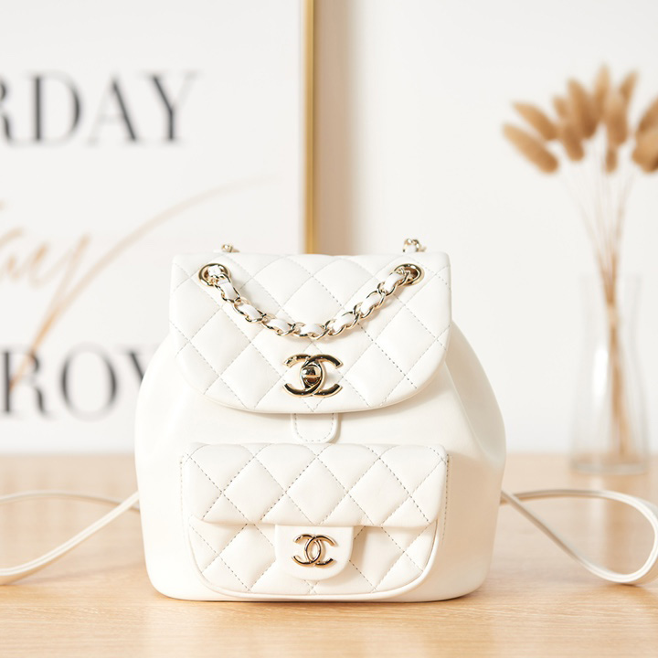 Chanel 22k Duma Chain Small Backpack AS2908