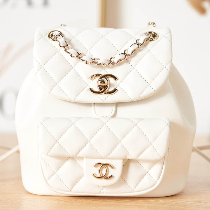 Chanel 22k Duma Chain Small Backpack AS2908