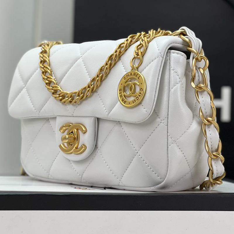 CHANEL Small Flap Bag Gold Coin Chain Shoulder Bag AS4012