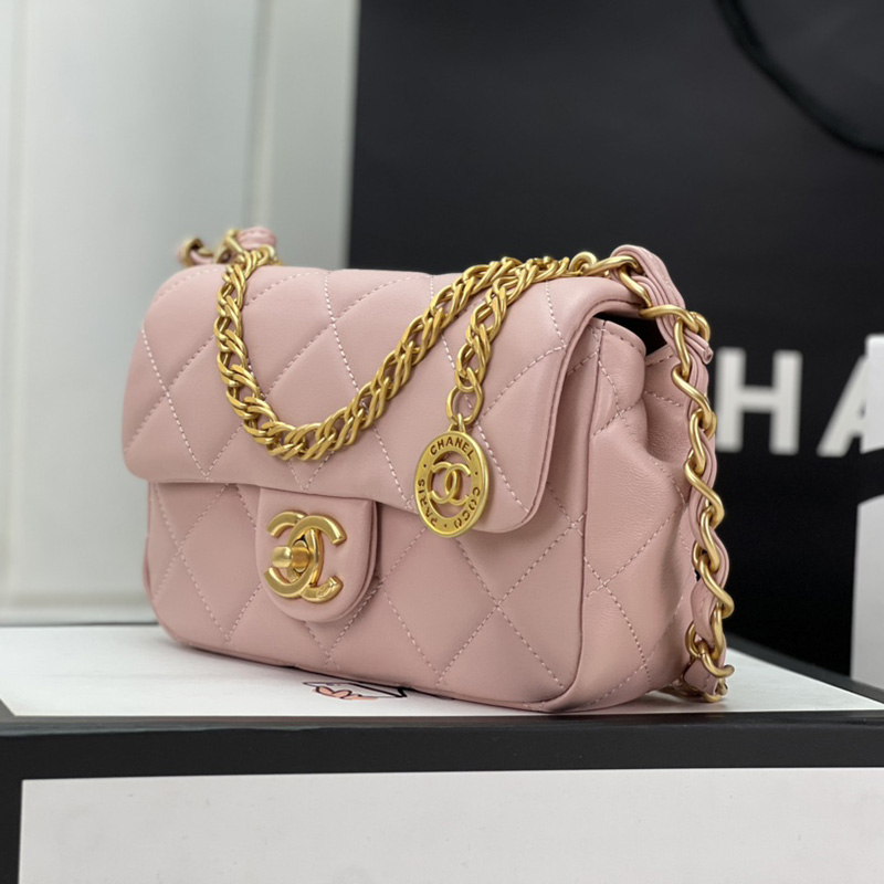 CHANEL Small Flap Bag Gold Coin Chain Shoulder Bag AS4012