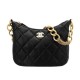 CHANEL 23A Hobo Handbag Underarm Bag Black AS4220