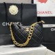 CHANEL 23A Hobo Handbag Underarm Bag Black AS4220