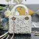 Mini Lady Dior Bag Embroidery Chips Pearly M0505