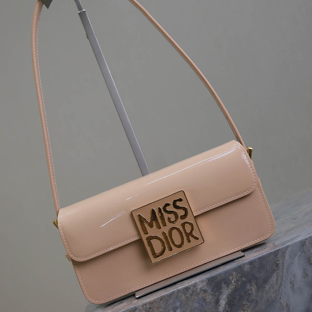 Miss Dior Flap Bag Black Patent Calfskin M2610