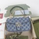 Gucci GG Marmont Small Matelasse Shoulder Bag Diamond denim 443497