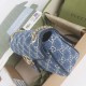 Gucci GG Marmont Small Matelasse Shoulder Bag Diamond denim 443497