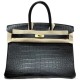 Hermès Crocodile Birkin 35 Black Bag Hermes Women Handbag