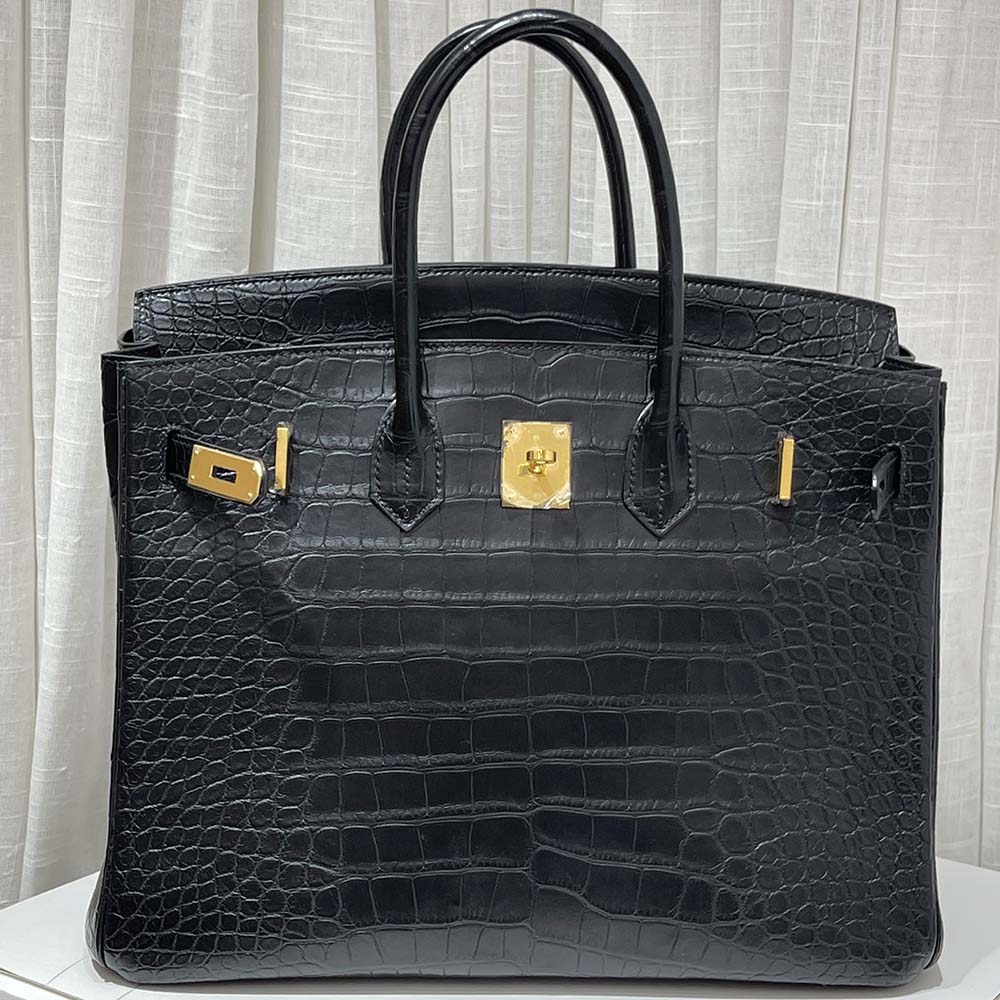 Hermès Crocodile Birkin 35 Black Bag Hermes Women Handbag