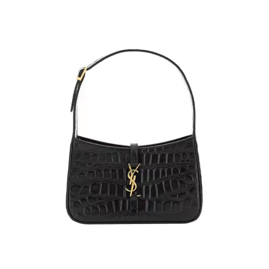 Saint Laurent YSL LE5A7 Crocodile Embossed Hobo Bag 657228