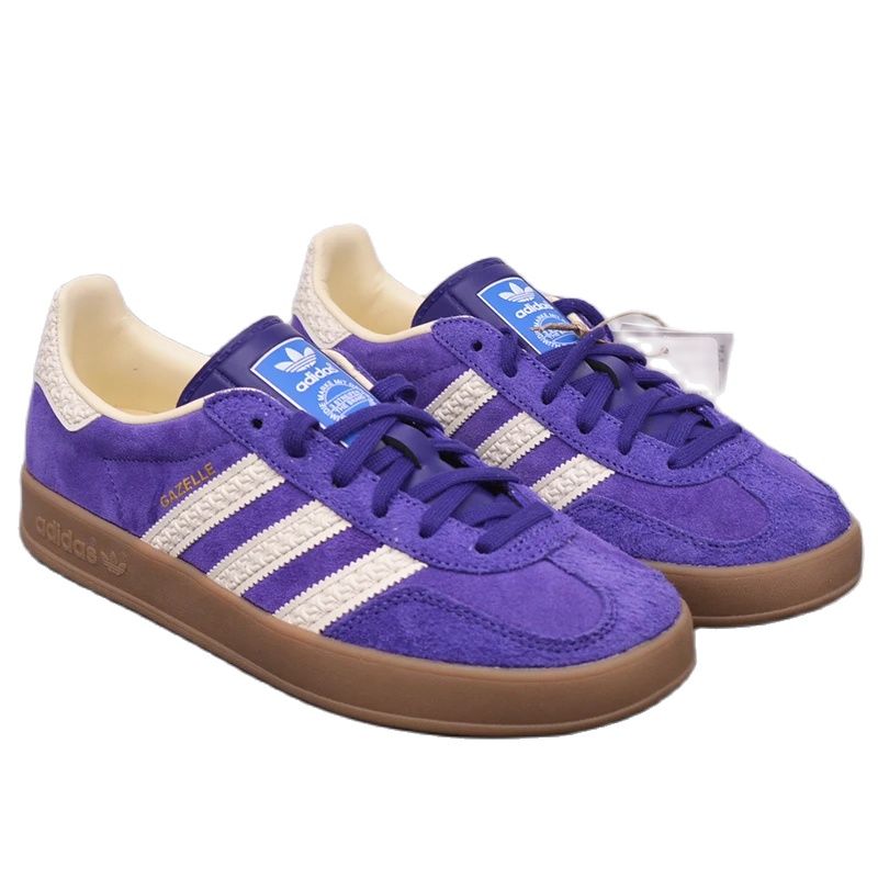 Adidas Originals Gazelle Indoor Sneaker Clover Casual Anti Slip Low Shoes Purple IF1806CF