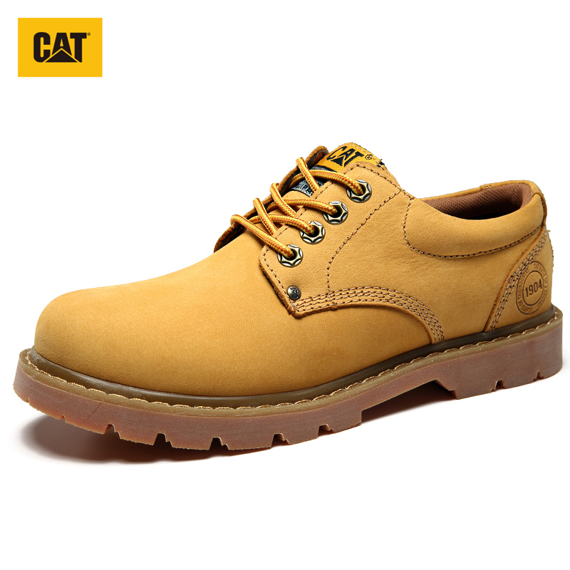 CAT Safety Boots Caterpillar Steel Toe Male Casual Shoes Men Genuine Leather Top Cowhide Motorcycle 