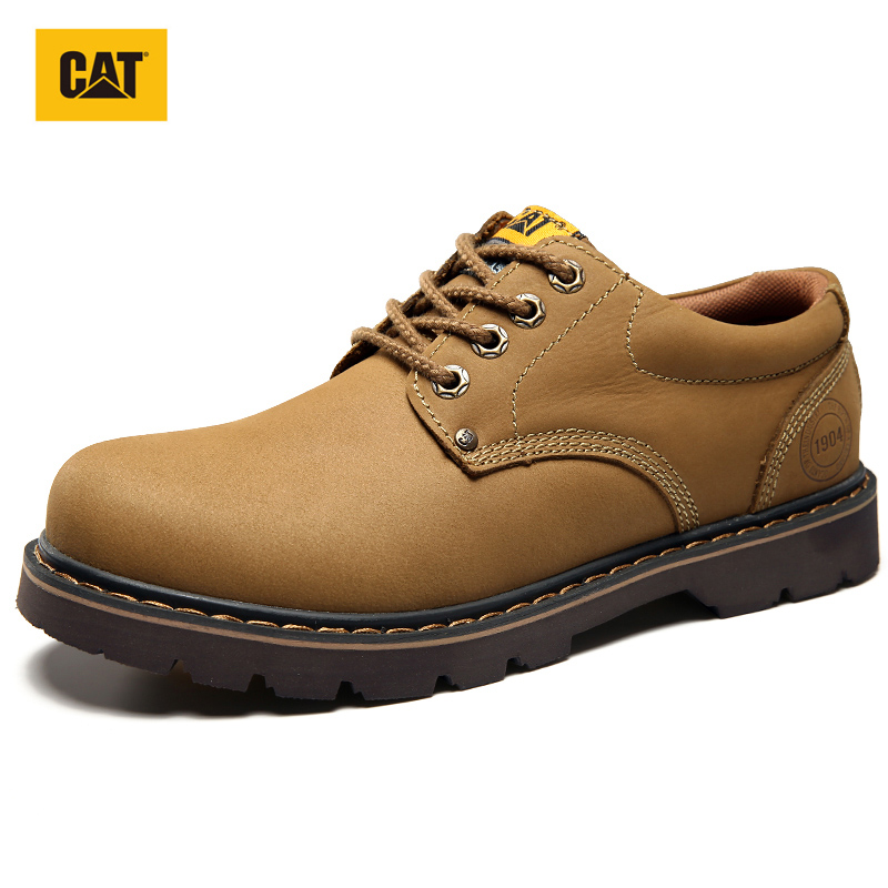 CAT Safety Boots Caterpillar Steel Toe Male Casual Shoes Men Genuine Leather Top Cowhide Motorcycle 