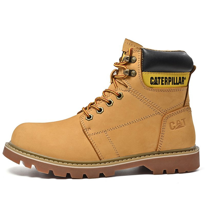 Caterpillar Martin Boots Cat Genuine Cow Leather Outdoor Work Shoes Men's Walking Breathable Footwear