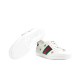 Gucci Ace Leather Sneaker Embroidered Bees And Stars 386750