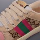 GUCCI Distressed Screener Sneaker Women Classic Prototype Retro Versatile Shoes Academic Style