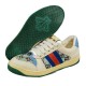 Gucci Distressed Low Sneakers Women and Men Canvas & Leather Dirty Shoe 