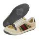 Gucci Distressed Low Sneakers Women and Men Canvas & Leather Dirty Shoe 