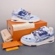 LOUIS VUITTON Shoe 2021s LV Trainer Luxury Women Men Sneaker Blue 